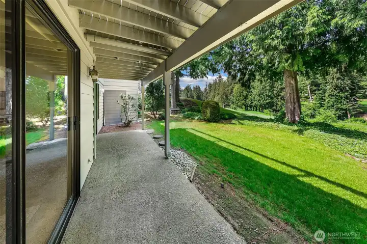 Downstairs entry level patio