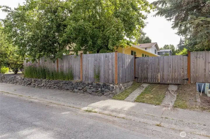 The RV access gate on the west side of the property; there are two RV areas on the property The RV access gate on the west side of the property; there are two RV areas on the property