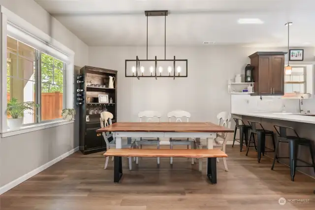 Great space for your large dining set - whether for entertaining or working on projects together.