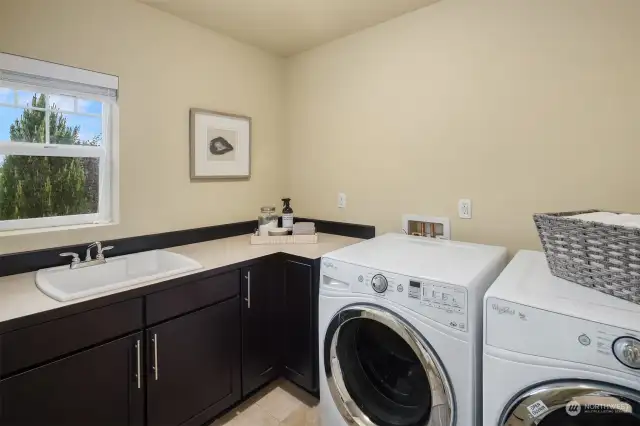 The laundry room has plenty of room to get your work done. You will love the fabulous utility sink. All appliances are included in the sale of this home.