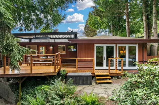 Park like backyard offers privacy and tranquility