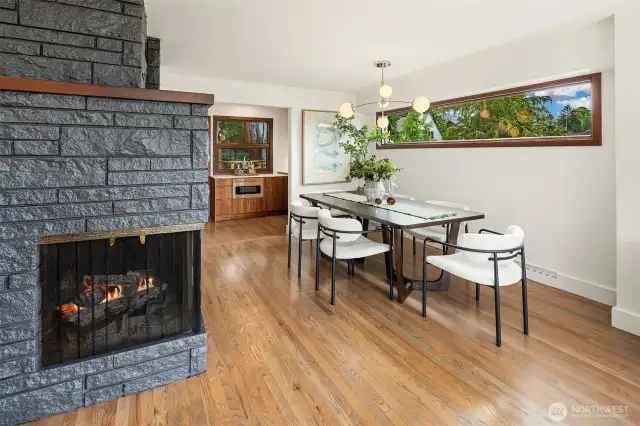 Wood burning fireplace