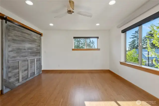 Upstairs bonus room with closet can be used as a 5th bedroom