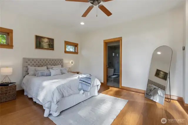 Primary bedroom leading into your recently renovated bath and walk in closet