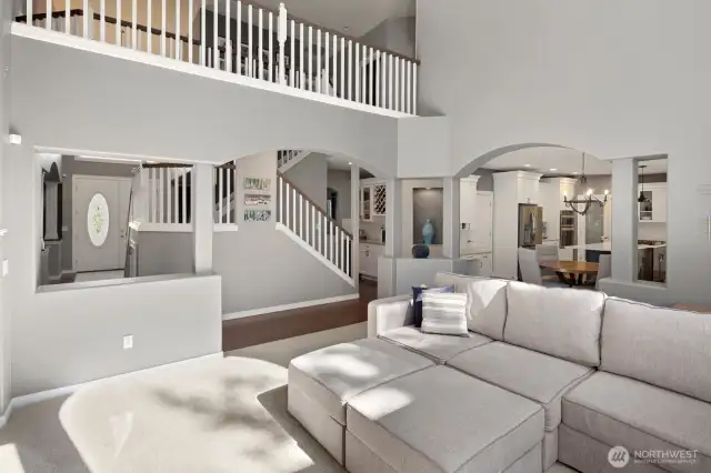 Open floor plan with detailed architecture and graceful lines abound throughout this home.