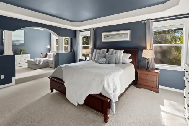 Absolutely stunning primary suite with separate sitting area.