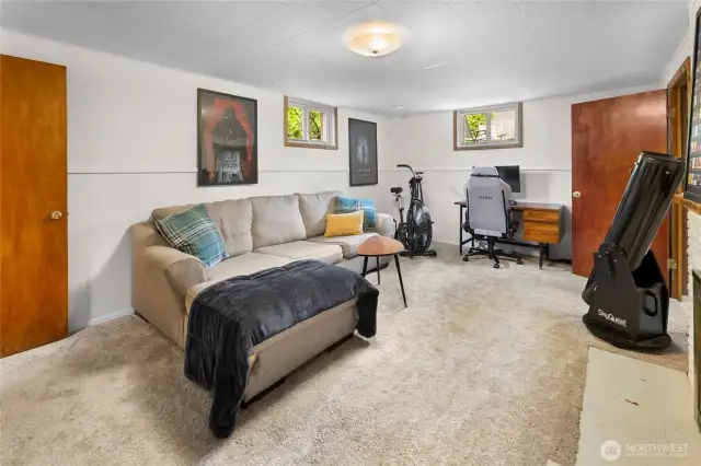 Cozy rec room on lower level