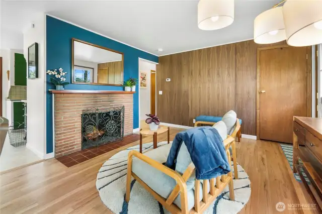 Wood-burning fireplaces on upper and lower level.