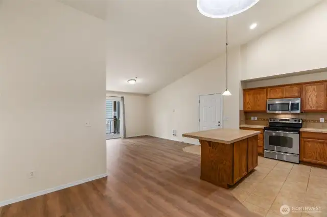 Looking through the Dining Area and Kitchen into the Great Room...