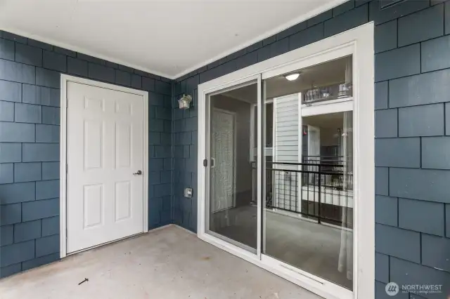 Your Balcony also features a roomy storage closet.