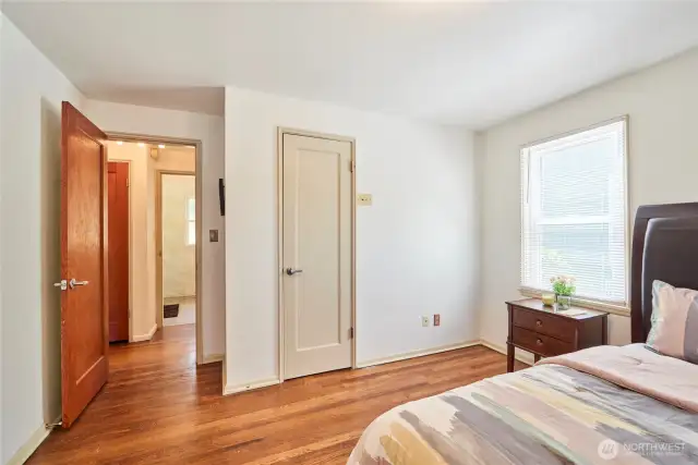 One of 3 bedrooms--light filled.