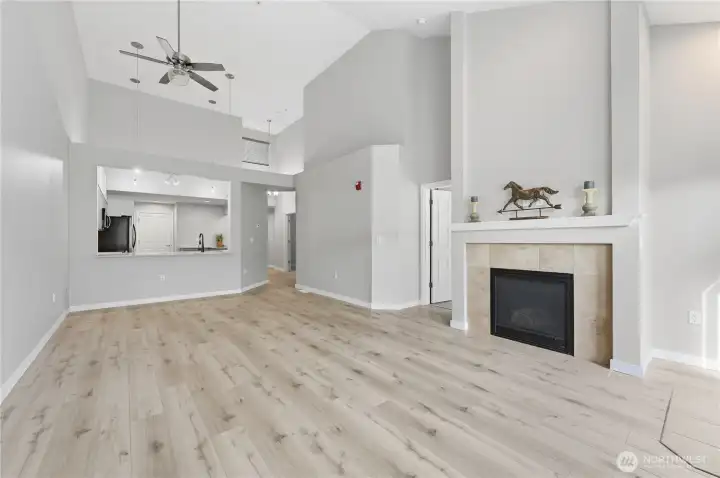 Great room with gas fireplace