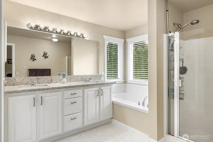Ensuite with soaker and walk-in closet