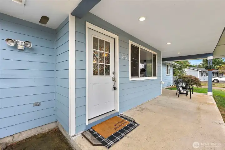 Wide Covered Front Porch Entry