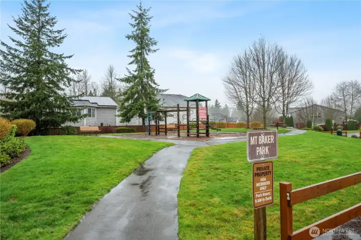 Skagit Highlands Community Playground located directly across the street from the House