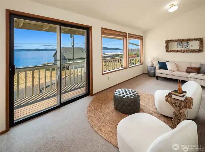 Read a book or watch the whales go by from your upstairs living space.