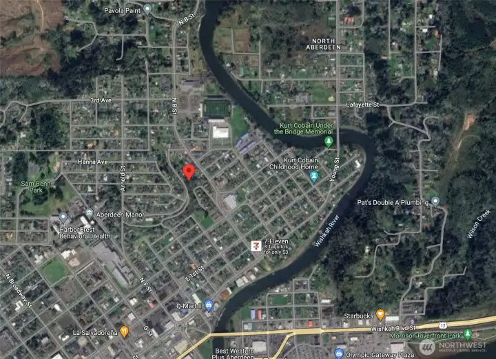 You may be able to see Kurt Cobain's childhood home as you look out over the valley.