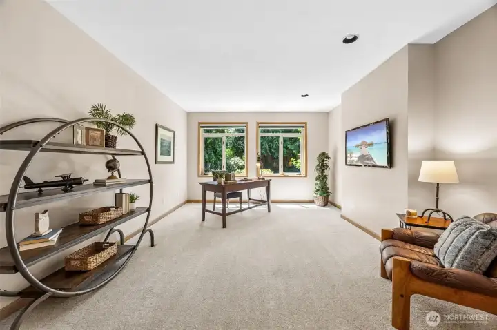 The office is located beyond the family room, a perfect private spot for work! The office is located beyond the family room, a perfect private spot for work!