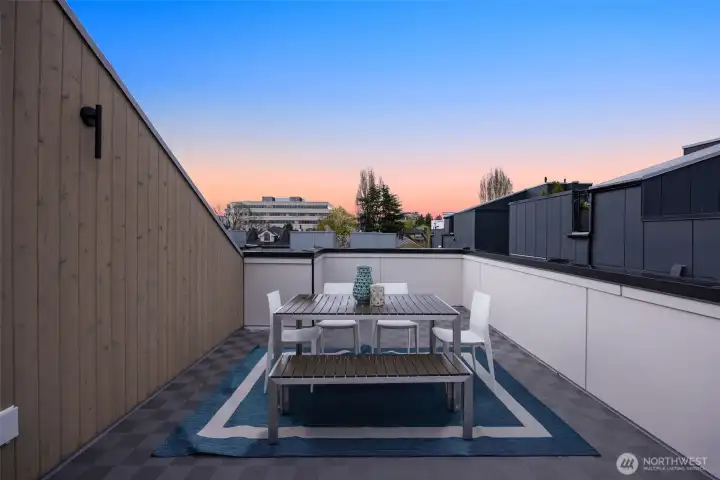 Stunning rooftop deck offers a private escape