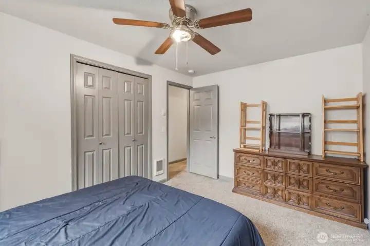 Bedroom with roomy closets