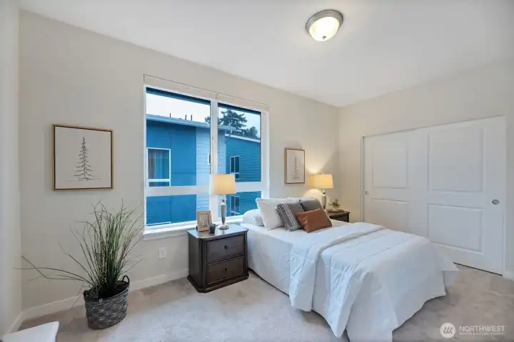 Spacious third bedroom or flex room on upper level