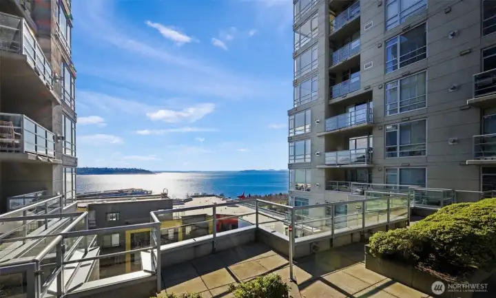 6th floor deck looking over Puget Sound. 6th floor deck looking over Puget Sound.