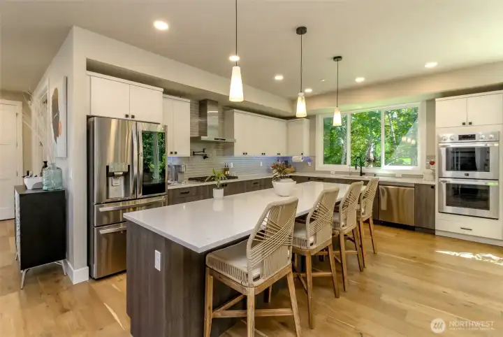 There are stainless steel appliances and owner had the entire plumbing system upgraded to the whole house water treatment system.