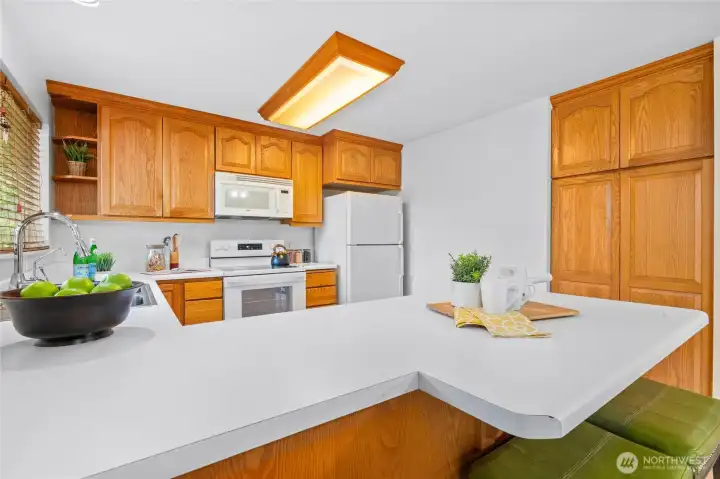Updated Kitchen cabinets with Pantry