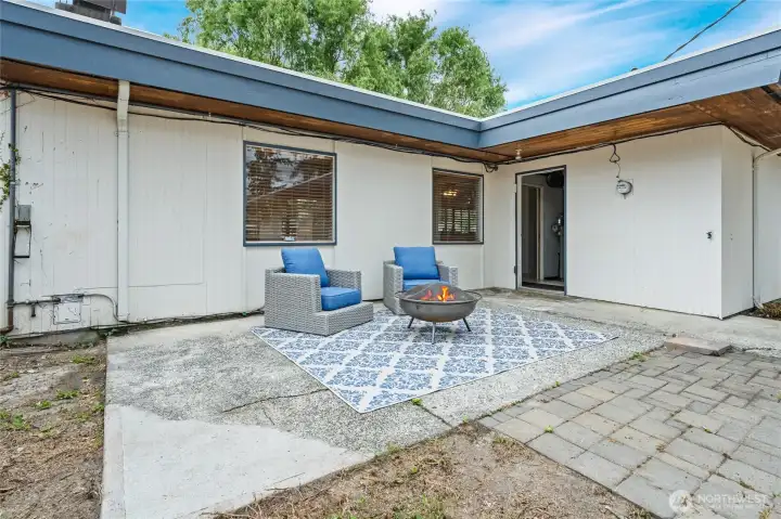 Large Patio Area in Backyard