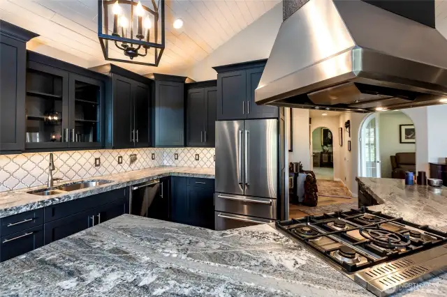 Newly remodeled kitchen with stainless steel appliances.