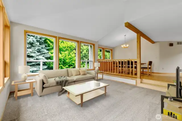Living Room off of the kitchen.