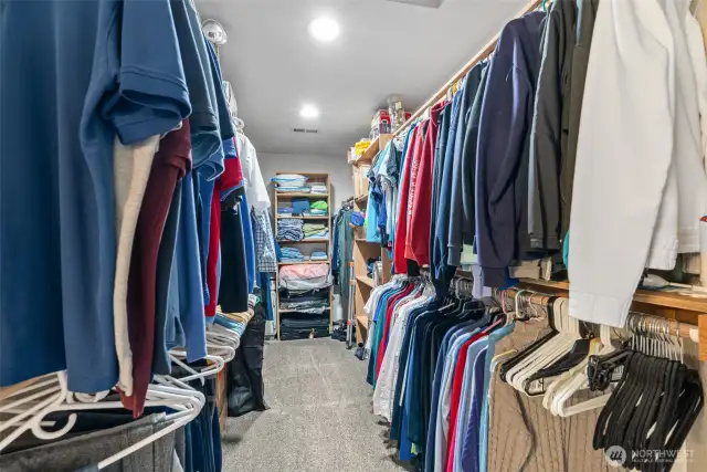 Oversized Primary walk-in closet.
