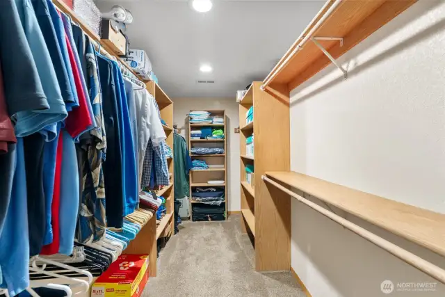 Oversized Primary walk-in closet.