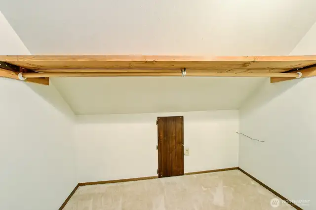 Large storage closet upstairs.