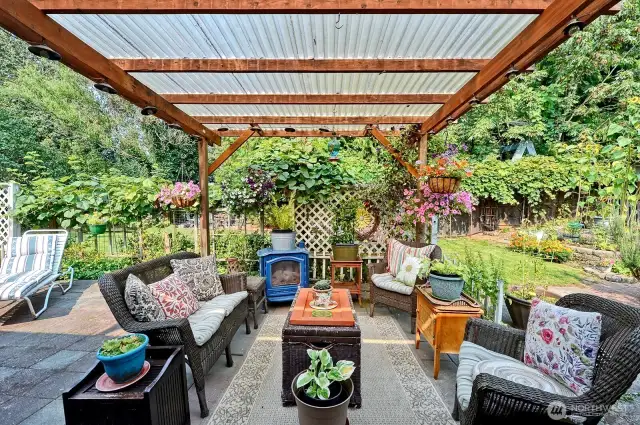 Magical garden feelings in this covered patio.