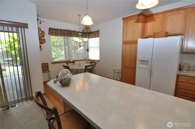 Kitchen island dramatically increases counter space.