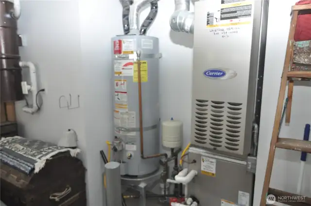 Water heater and furnace in the garage, as well as the whole-house vacuum cleaner.
