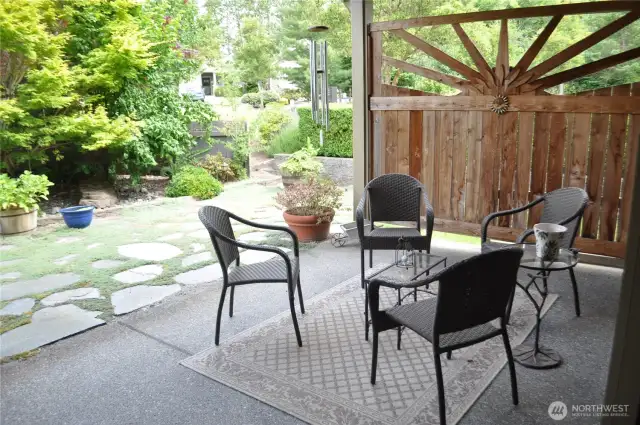 Patio is covered, great to use even on blazing hot days.