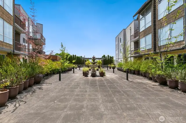 One of two large outdoor patios. BBQ area available at far end.