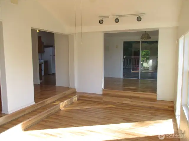 Front room area looking into dining room
