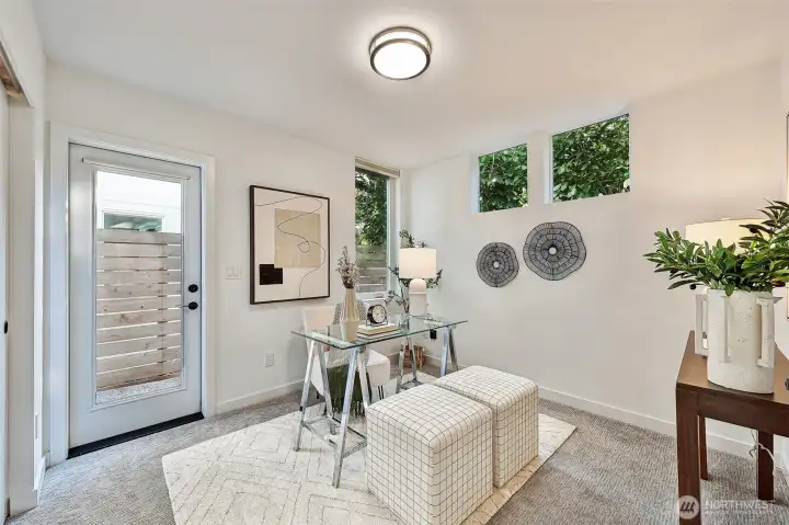 Third bedroom or office on the entry level, with large closet.
