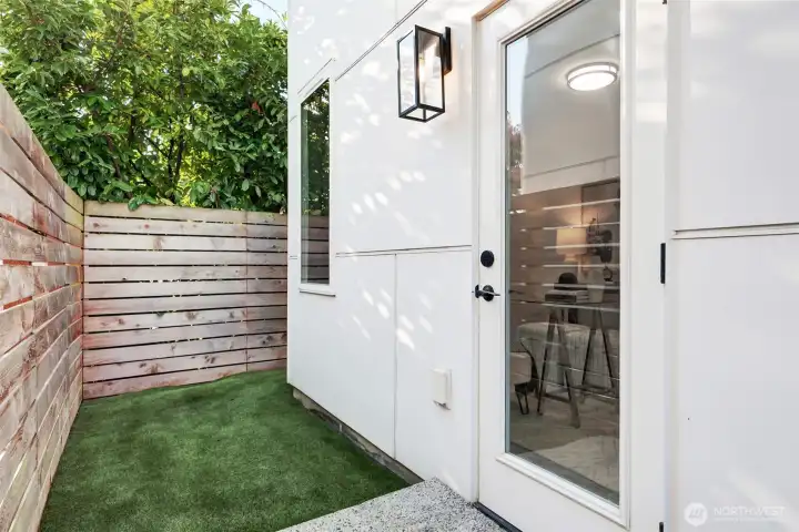 Fully-fenced, wrap-around yard provides outdoor space on the main level - perfect for a dog.