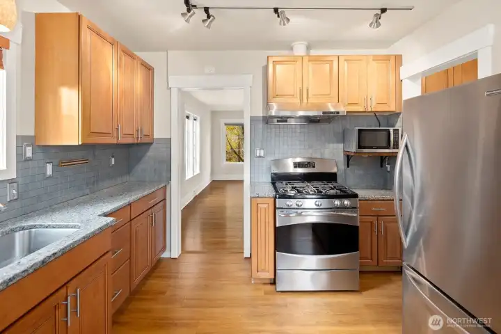 Nicely updated kitchen with a breakfast nook.