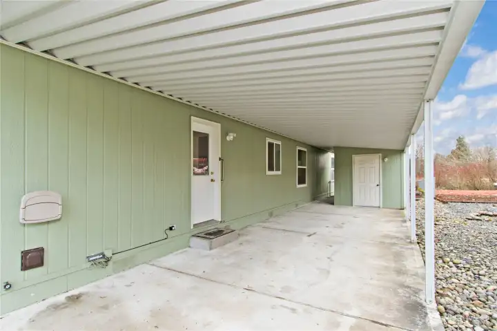 Covered parking with storage