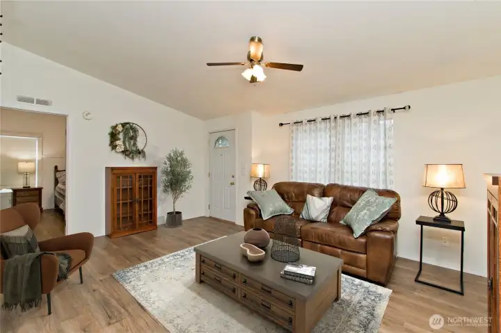 living room off of primary bedroom