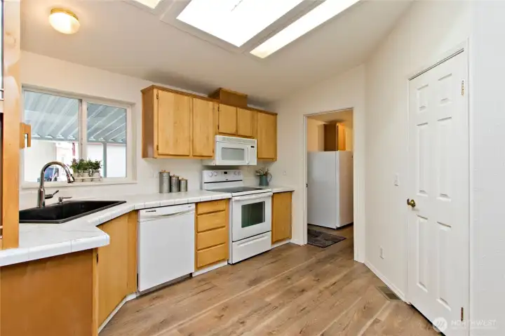 light and bright functional kitchen