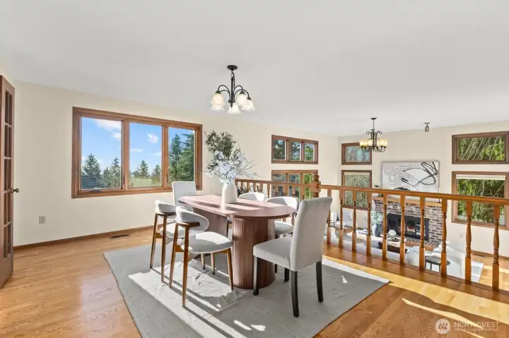 The Formal dining room can host a crowd and  has amazing views!