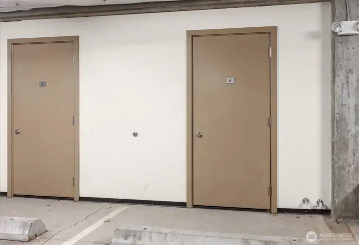 Storage unit and secure parking space