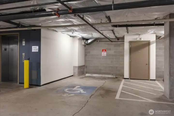 Additional ADA parking space in secure garage