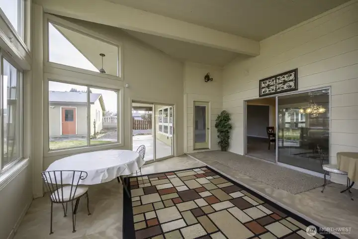 Sunroom just off of the dining and family room.